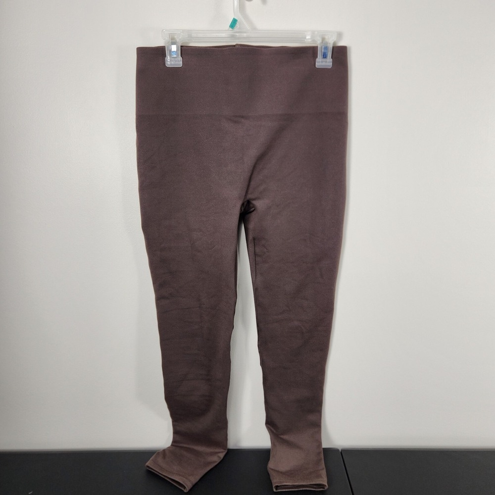 Spanx Womens Essential Leggings Soft Stretch Brown Size L Large